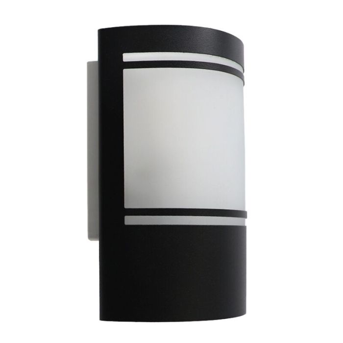 Applique extérieur avec capteur crépusculaire noire moderne, Manuel, IP44