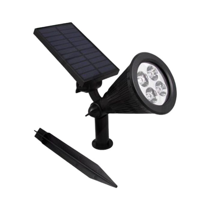 Spot à piquer solaire noir, Oualid, 2W, 5500K LED, IP65