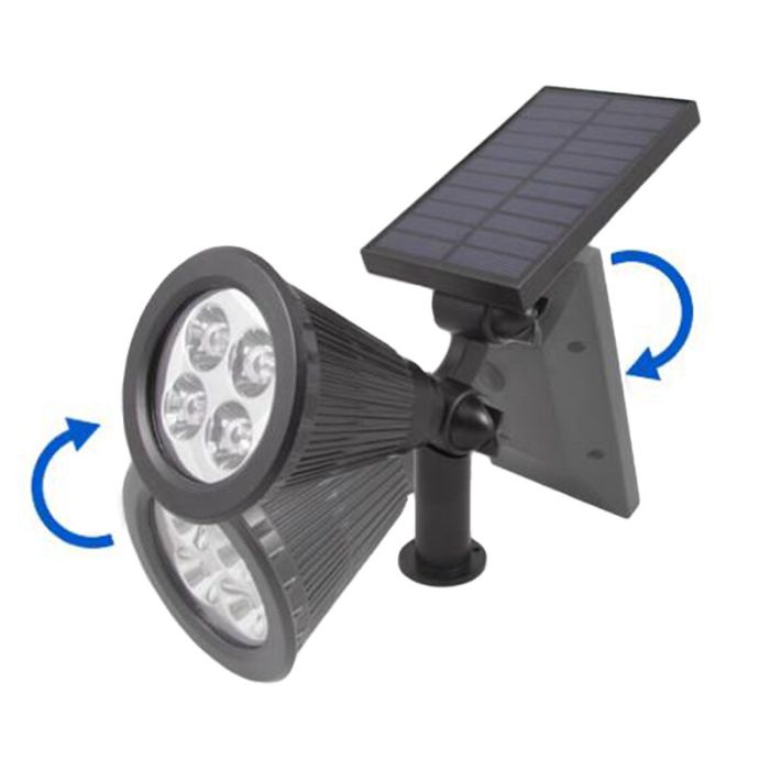 Spot à piquer solaire noir, Oualid, 2W, 5500K LED, IP65