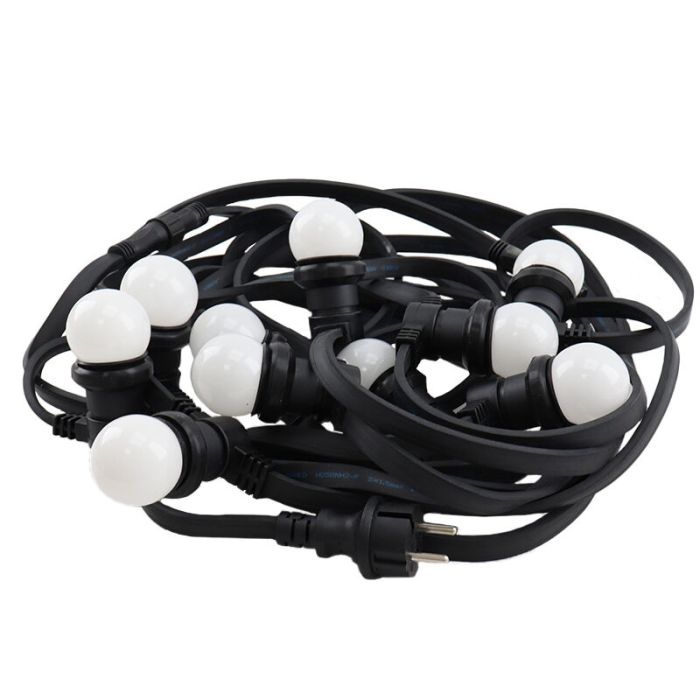 5m guirlande guinguette avec 5 ampoules blanches