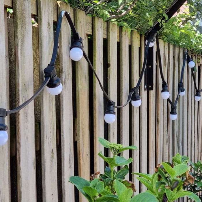 5m guirlande guinguette avec 5 ampoules blanches