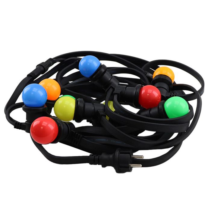 25m guirlande guinguette avec 25 ampoules colorées