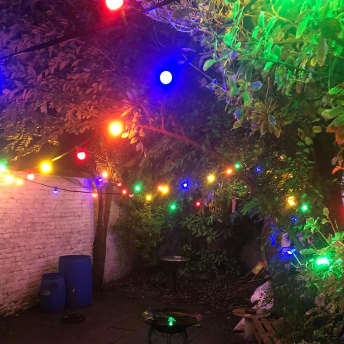30m guirlande guinguette avec 30 ampoules colorées