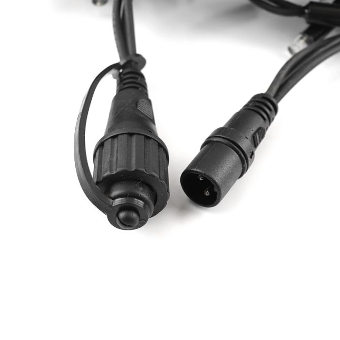 8m connectable glacon cordon noir ip67 50 cm de hauteur blanc chaud