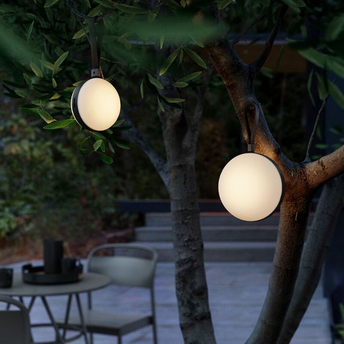 Luminaire extérieur design blanc, Bring, 1W, 2700K LED, IP44, gradable en 3 étapes