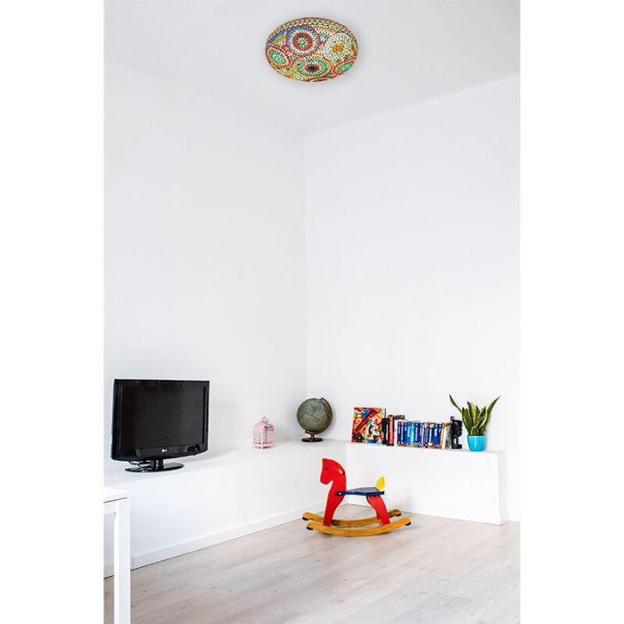 Lampe plafond orientale multicolore mosaïque, Annas