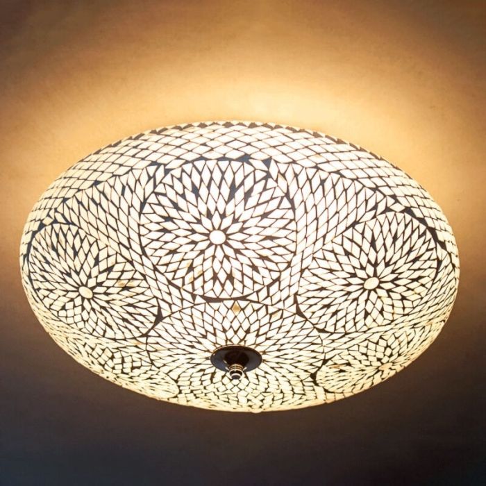 Lampe plafond orientale transparente mosaïque, Annas