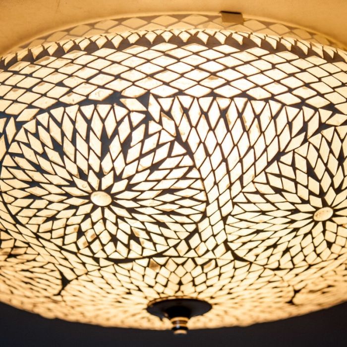 Lampe plafond orientale transparente mosaïque, Annas