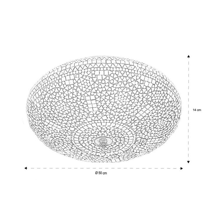 Lampe plafond orientale transparente mosaïque, Annas