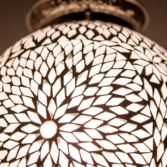 Suspension orientale blanche mosaïque, Isa