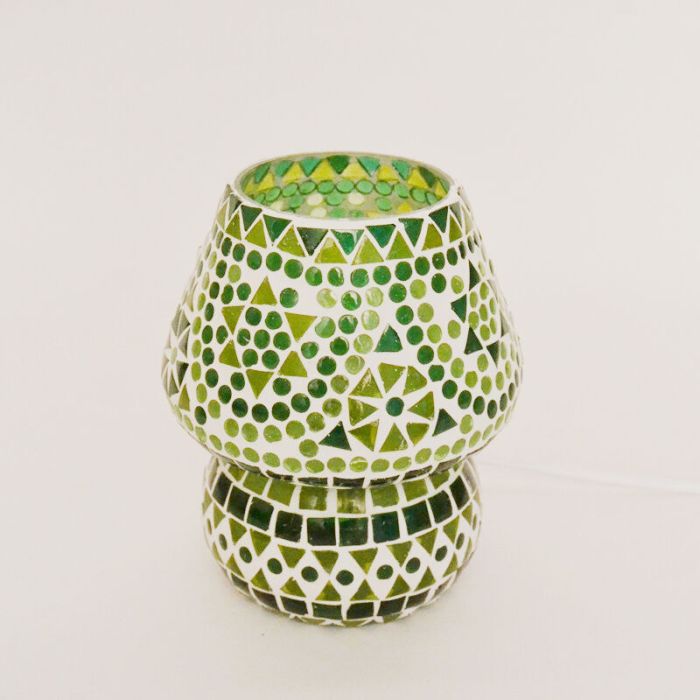 Lampe de table orientale verte mosaïque, Rachel