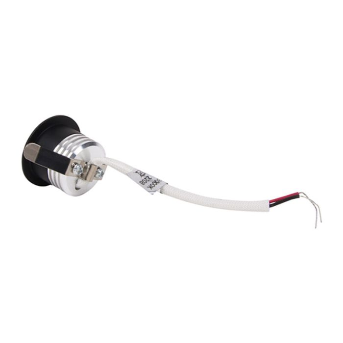 Mini spot encastrable en aluminium noir, Philomena, 1,5W, 2700K LED, IP44
