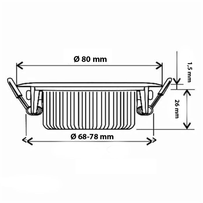 Downlight argenté en aluminium, Wimke, 5W, dim to warm LED, IP44