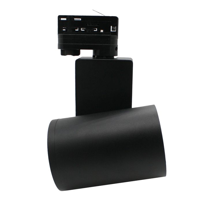 Spot triphasé noir Deena, 28W, 3000K, Pro