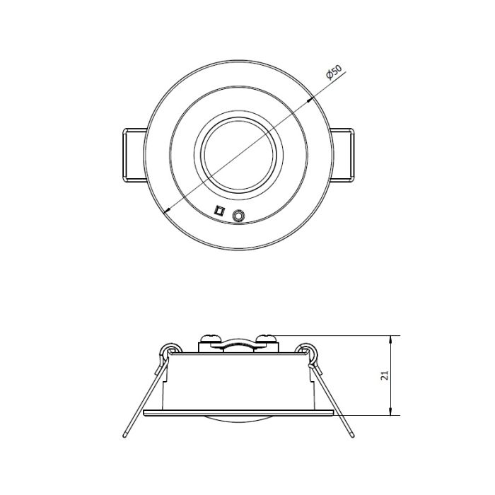 Spot encastrable blanc pour éclairage de secours, 1,2W, LED 6000K, lentille 360°