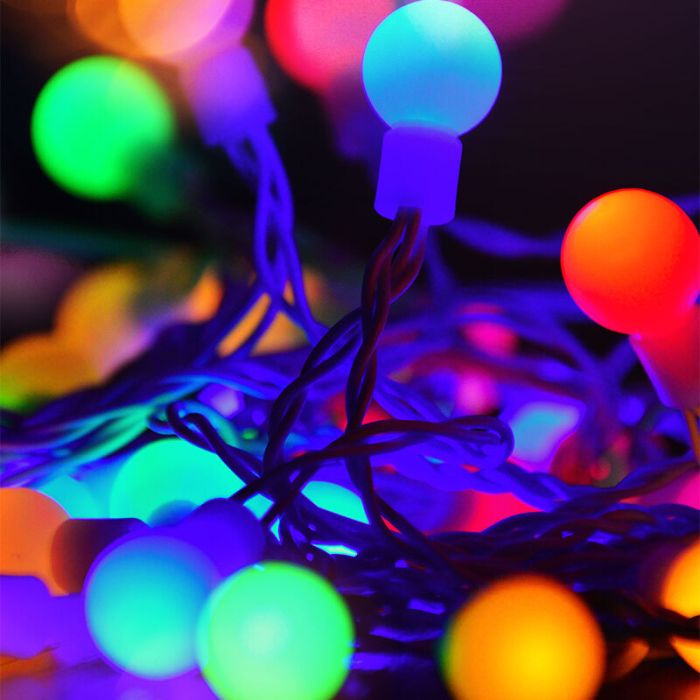 Lumières de Noël extérieures à LED de 16 m, 80 ampoules colorées