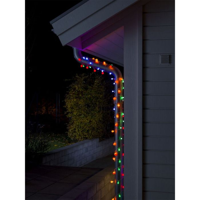 Lumières de Noël extérieures à LED de 16 m, 80 ampoules colorées