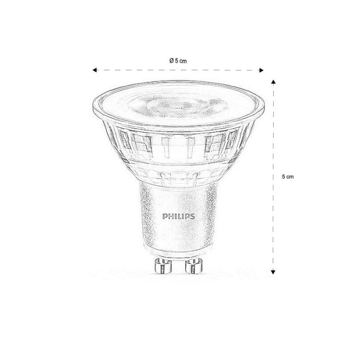 Philips GU10 ampoule LED, Pascal, transparent, 4,6w, 2700K