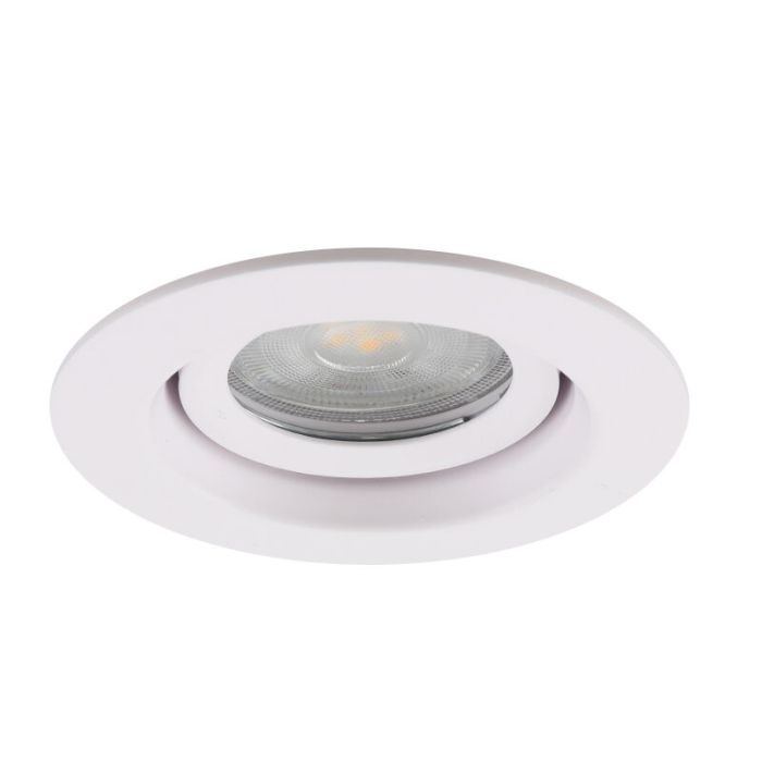 Spot encastré salle de bain blanc en aluminium, Jorin, IP65