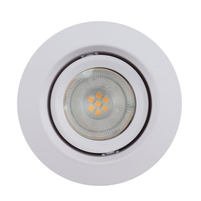 Spot encastré salle de bain blanc en aluminium, Jorin, IP65