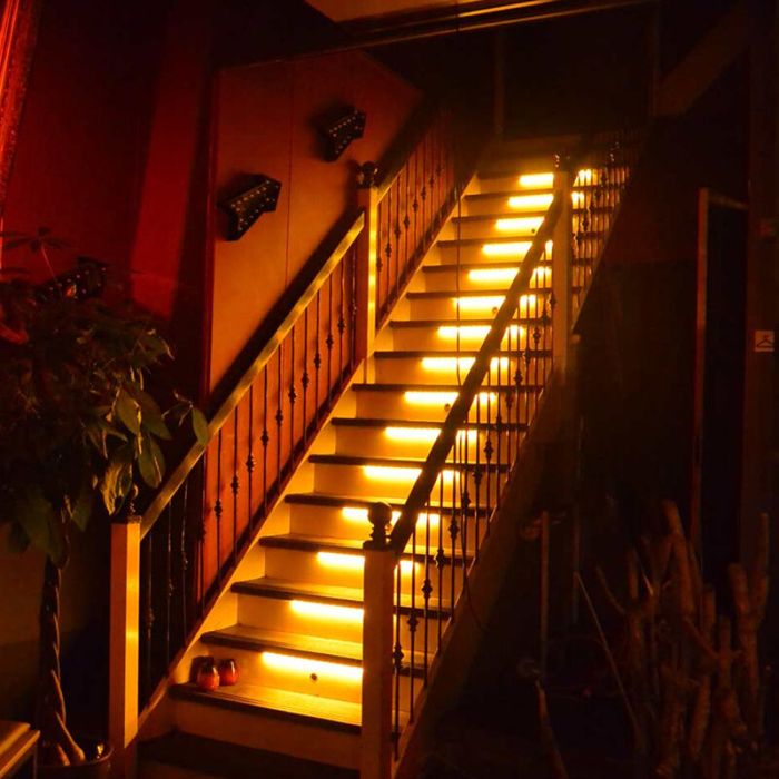 Set de bandes LED escalier dimmable, 15 bandes LED 2700K