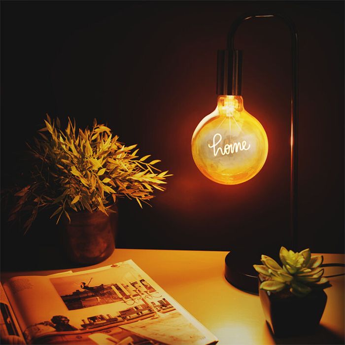 Lampe LED E27 dimmable avec filament home, G125, 4,5w, 1800K (chandelle)