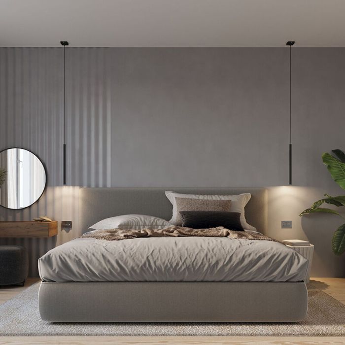 Suspension en aluminium noire, Hillary