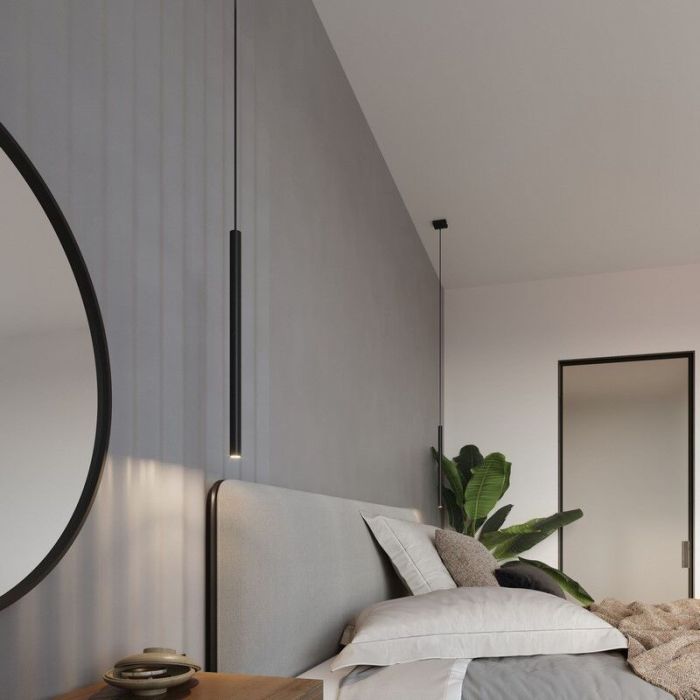 Suspension en aluminium noire, Hillary