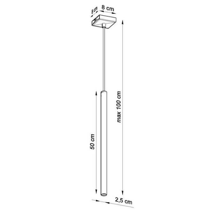 Suspension en aluminium noire, Hillary