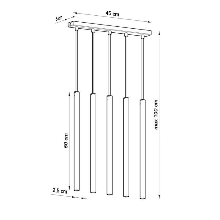 Suspension en aluminium noire, Hillary
