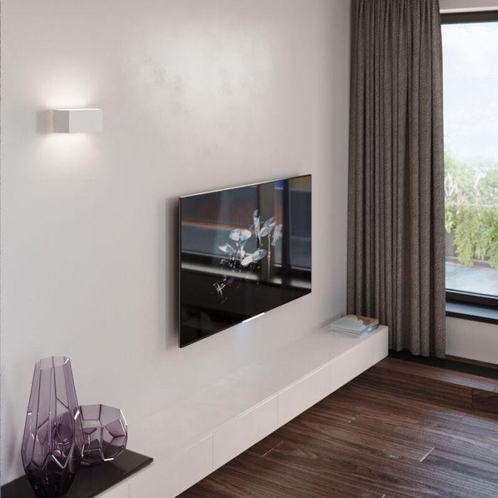 Applique up and down en aluminium blanche, Andro