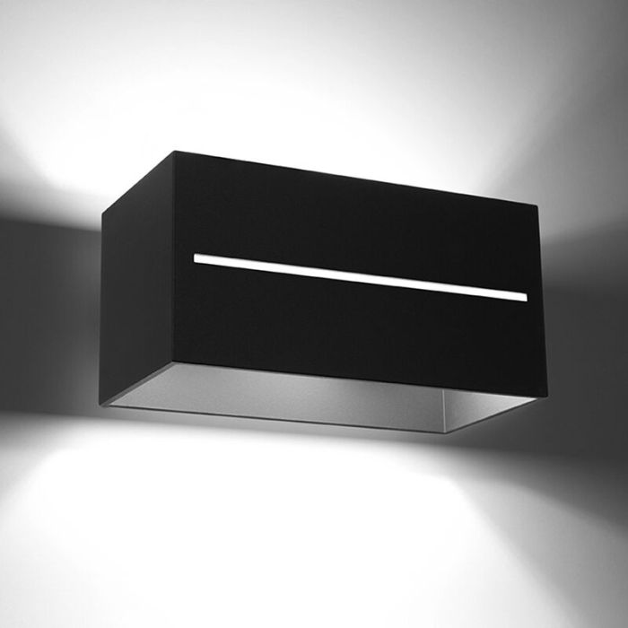 Applique up and down en aluminium noire, Jacky