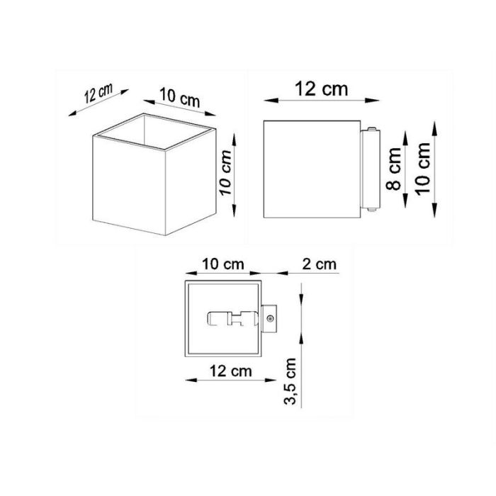 Applique up and down en aluminium anthracite, Andro