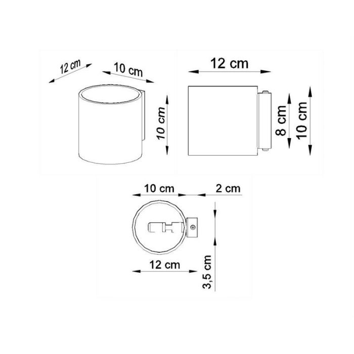 Applique up and down en aluminium anthracite, Amely
