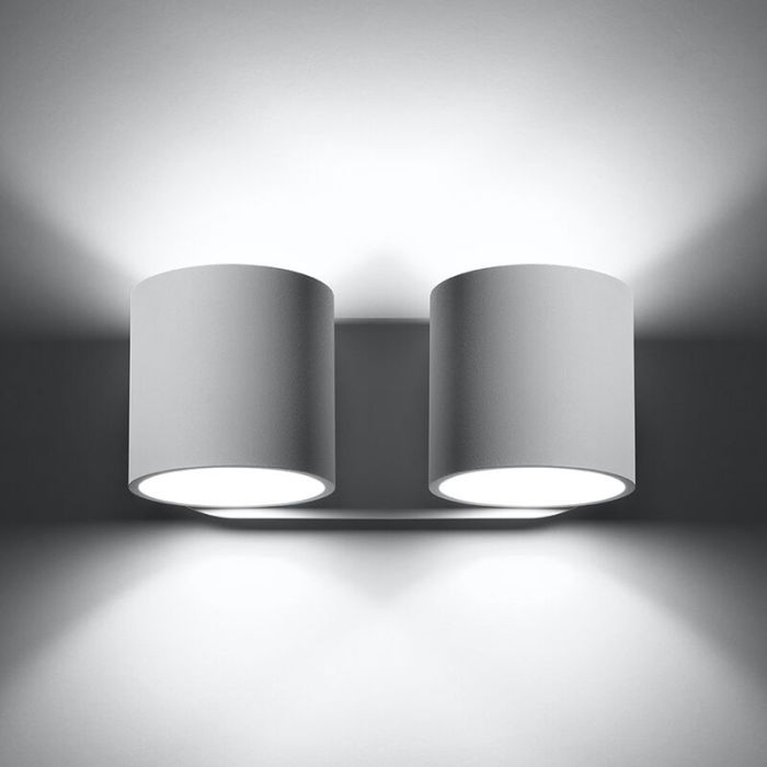 Applique up and down en aluminium blanche, Amely