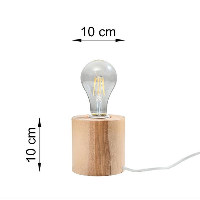 Lampe de table en bois marronne, Anela