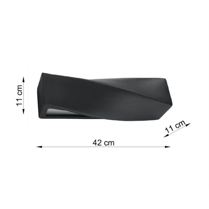 Applique up and down en verre noire, Annick