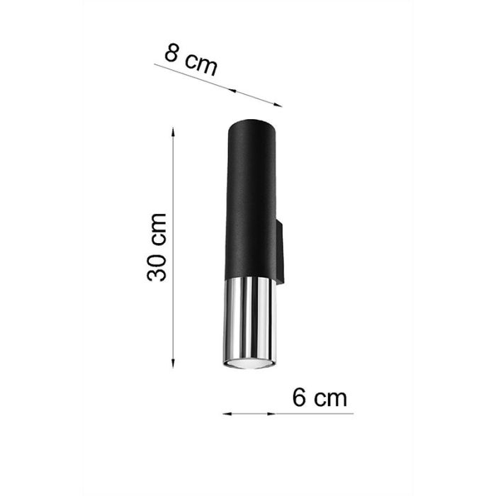 Applique up and down en aluminium chromée, Hediye