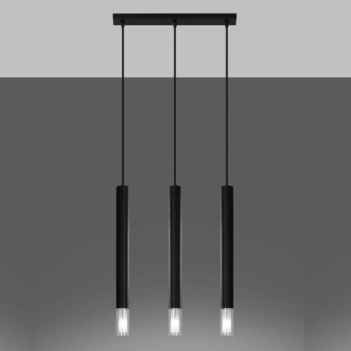 Suspension en verre noire, Ishani
