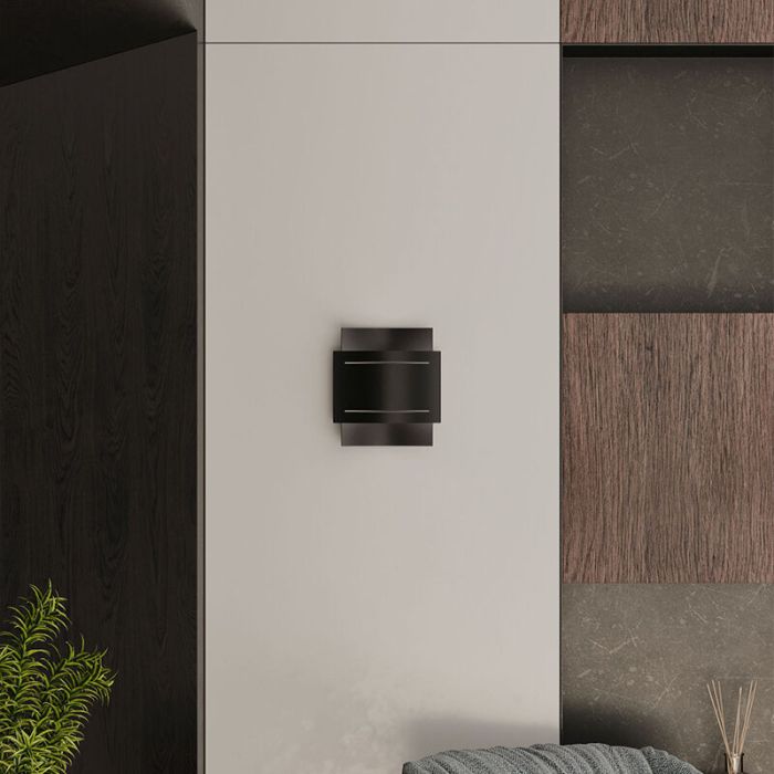 Applique up and down en aluminium noire, Karwan