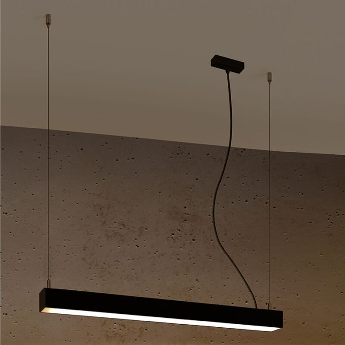 Suspension en aluminium noire, Mascha, 22W, 3000K LED