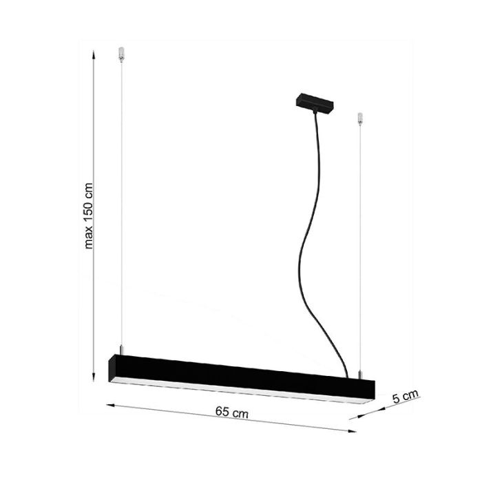 Suspension en aluminium noire, Mascha, 22W, 3000K LED