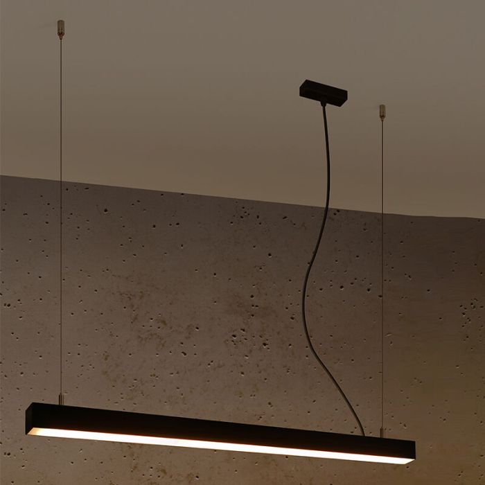 Suspension en aluminium noire, Mascha, 31W, 3000K LED