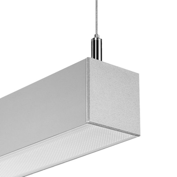 Suspension en aluminium grise, Mascha, 38W, 3000K LED