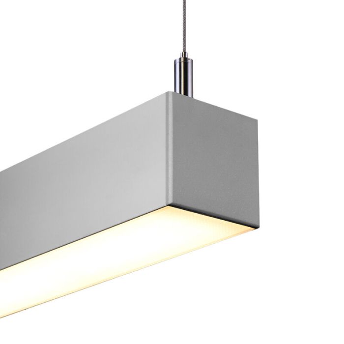 Suspension en aluminium grise, Mascha, 38W, 3000K LED