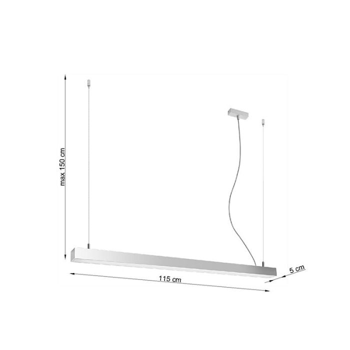 Suspension en aluminium grise, Mascha, 38W, 3000K LED