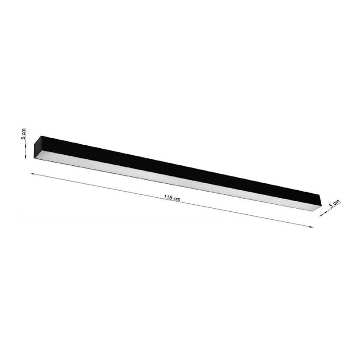 Plafonnier en aluminium noir, Mascha, 38W, 3000K LED