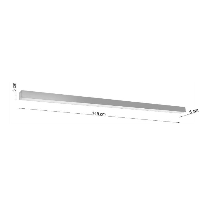 Plafonnier en aluminium gris, Mascha, 48W, 3000K LED