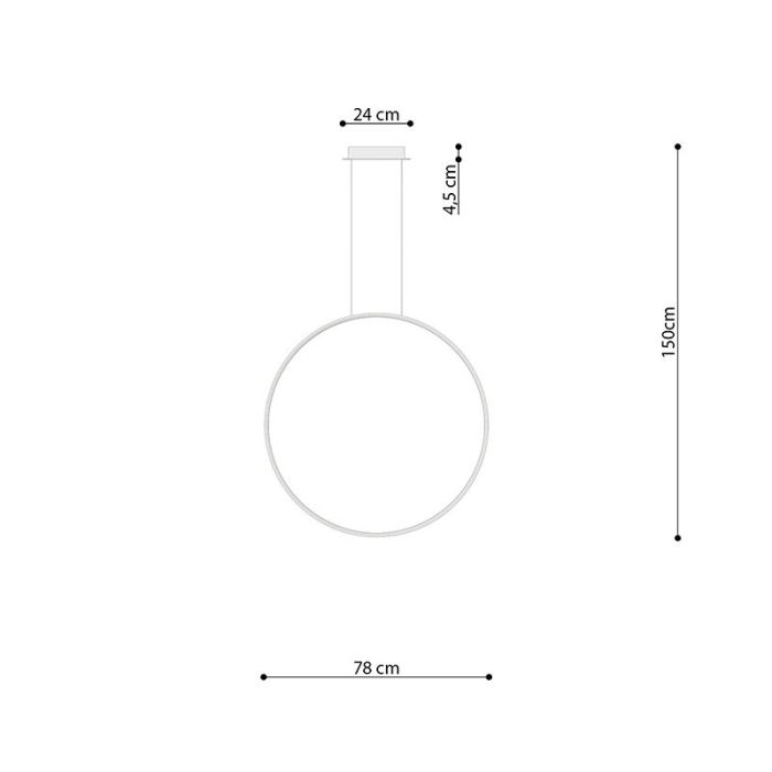 Suspension en aluminium blanche, Ringo, 30W, 3000K LED