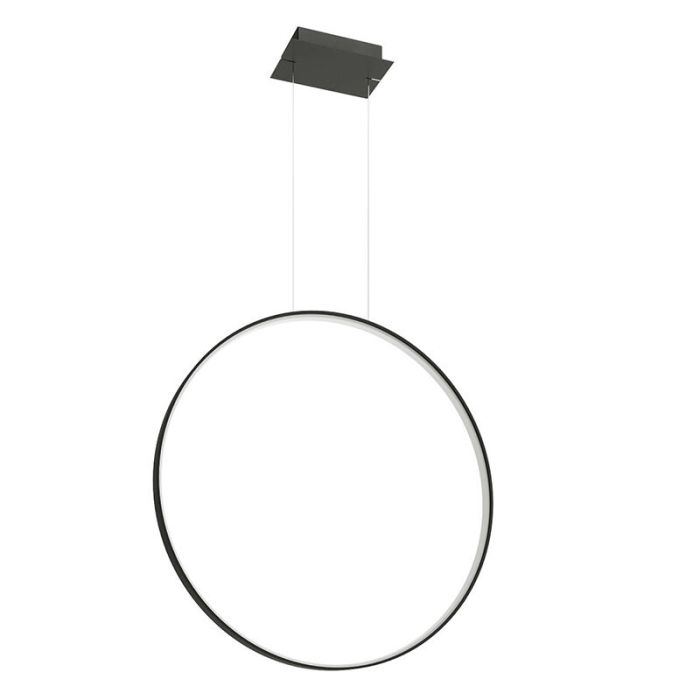 Suspension en aluminium noire, Ringo, 50W, 3000K LED